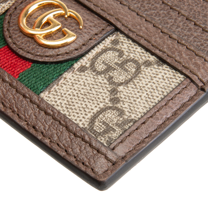GUCCI GG Supreme Ophidia Card Holder - Beige & Ebony