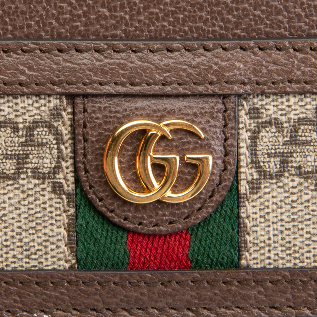 GUCCI GG Supreme Ophidia Card Holder - Beige & Ebony