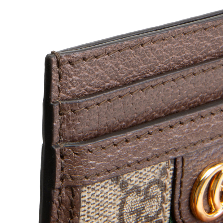 GUCCI GG Supreme Ophidia Card Holder - Beige & Ebony