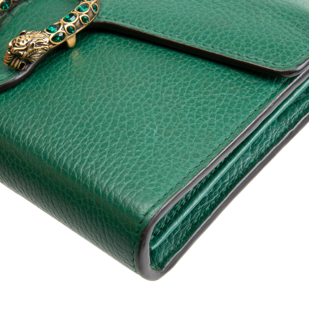 GUCCI Dionysus Chain Wallet w/ Crystals - Leather