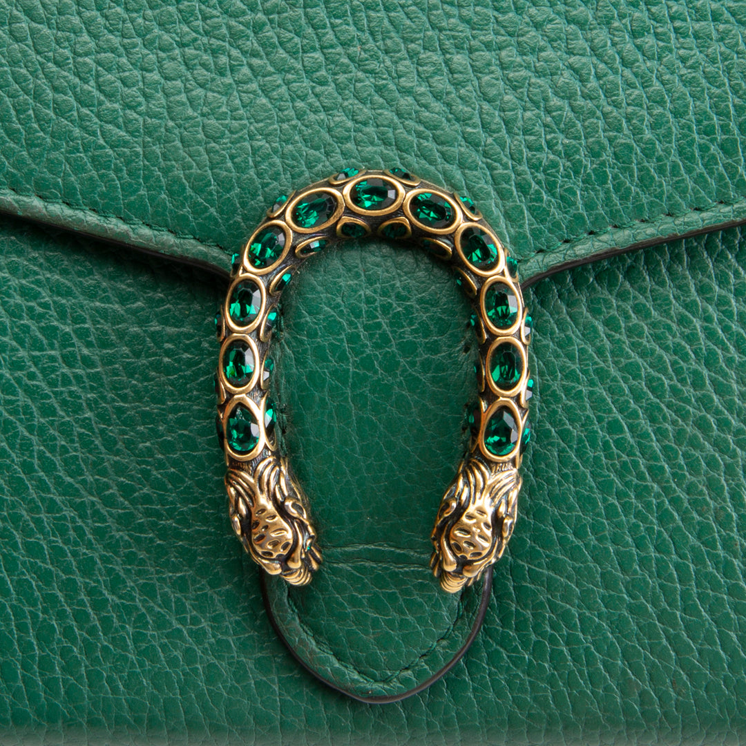 GUCCI Dionysus Chain Wallet w/ Crystals - Leather