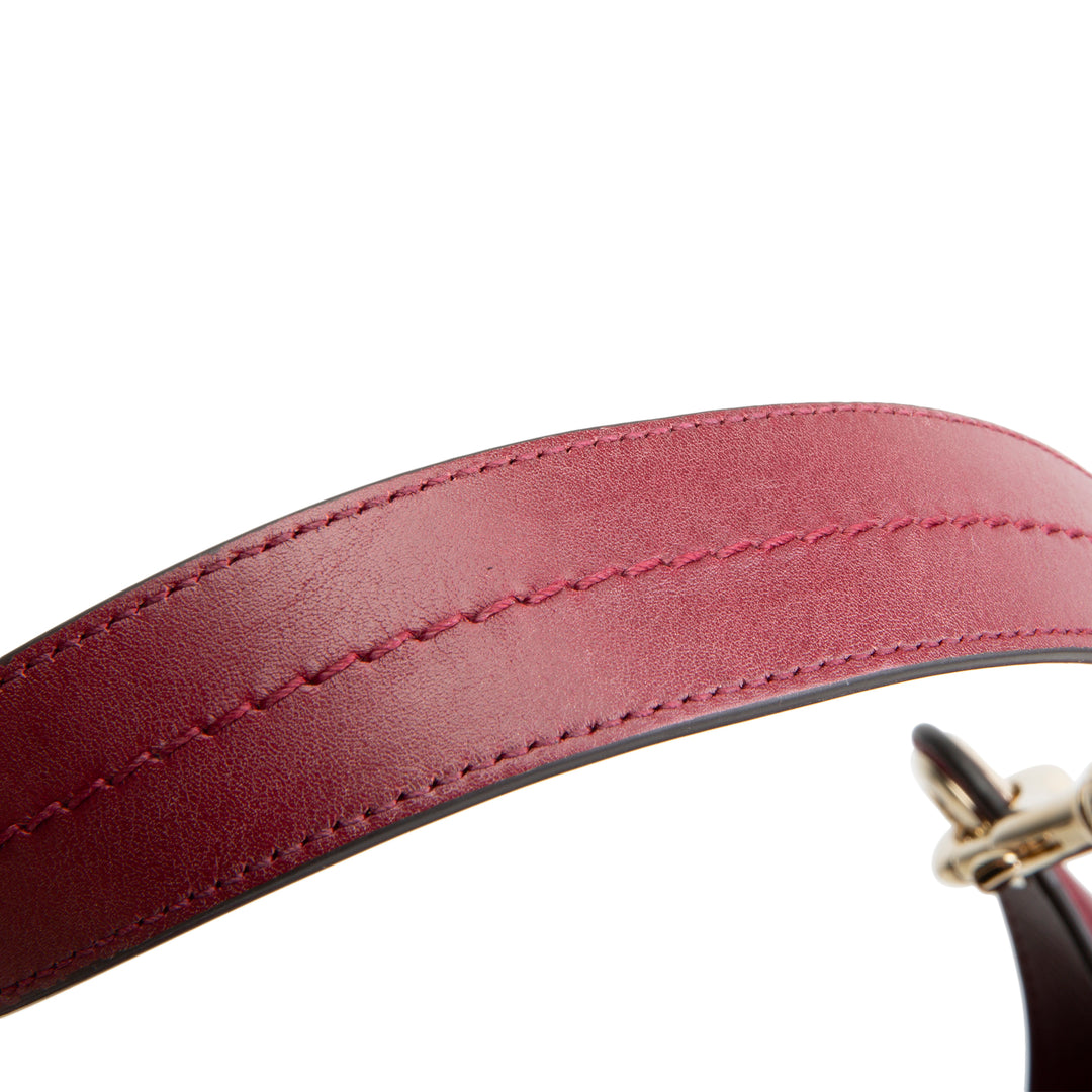 GUCCI Embossed B Medium Shoulder Bag - Bordeaux (Wine)