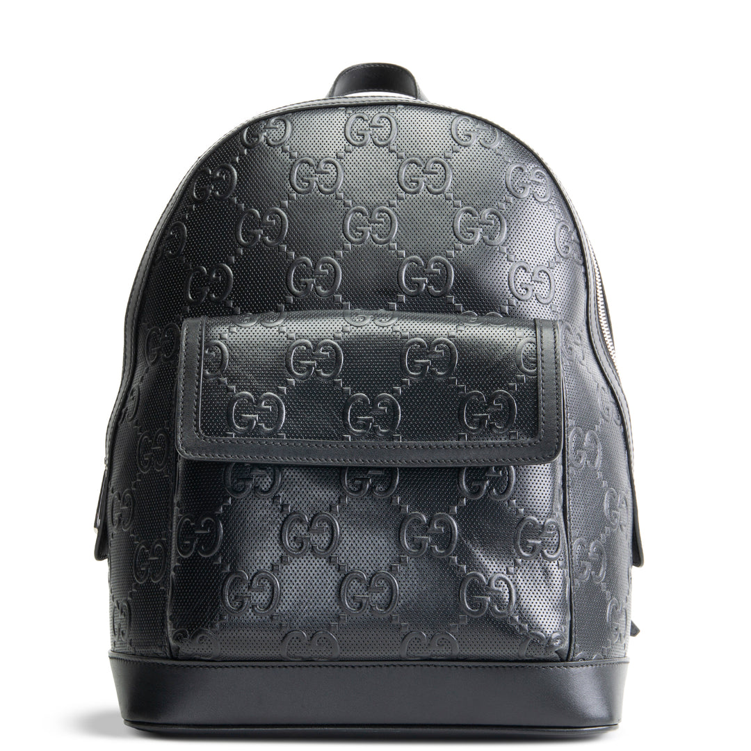 GUCCI GG Tennis Embossed Backpack- Black OUTLET FINAL SALE