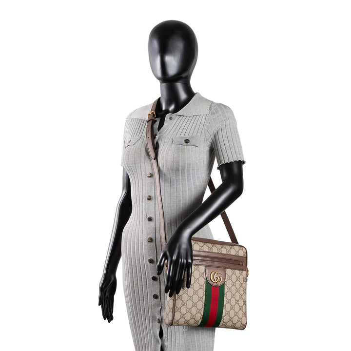 GUCCI GG Supreme Small Ophidia Messenger Bag - Beige & Ebony
