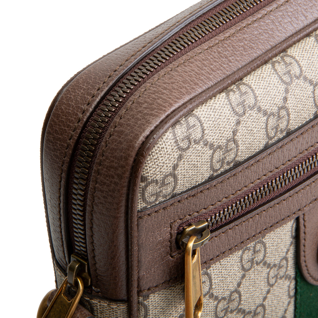 GUCCI GG Supreme Small Ophidia Messenger Bag - Beige & Ebony