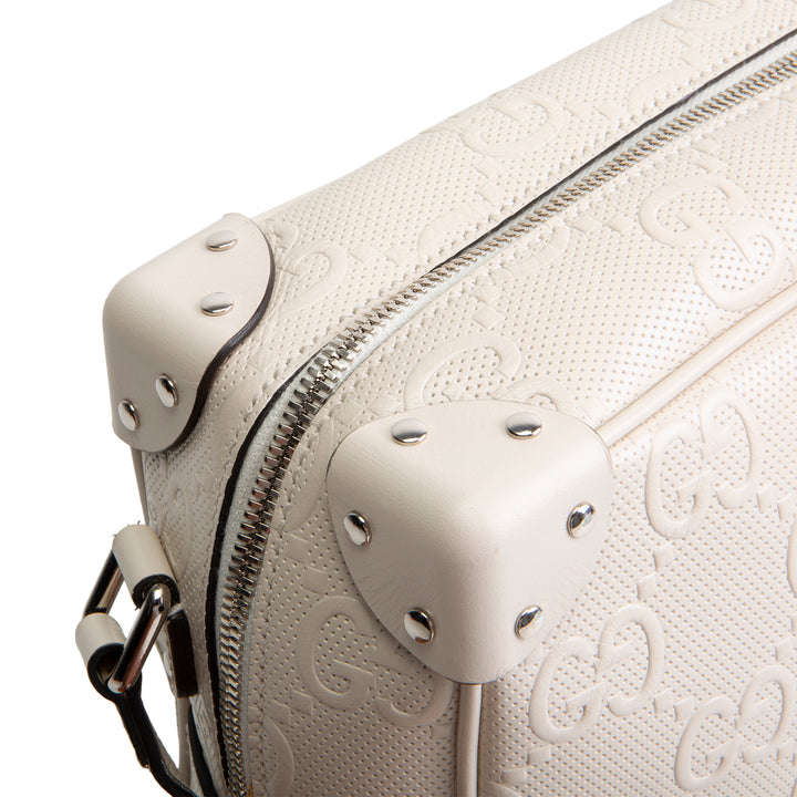 GUCCI Jumbo GG Embossed Soft Trunk Messenger Bag - Mystic White OUTLET FINAL SALE