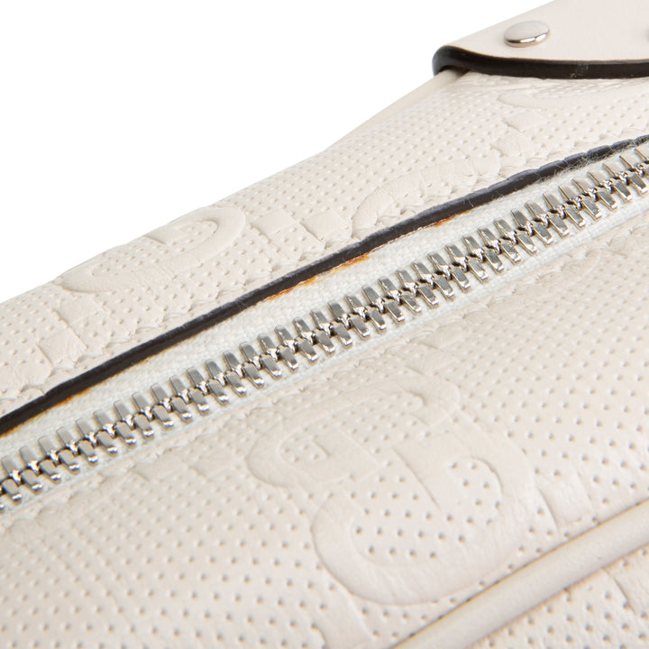 GUCCI Jumbo GG Embossed Soft Trunk Messenger Bag - Mystic White OUTLET FINAL SALE