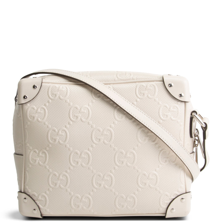GUCCI Jumbo GG Embossed Soft Trunk Messenger Bag - Mystic White OUTLET FINAL SALE