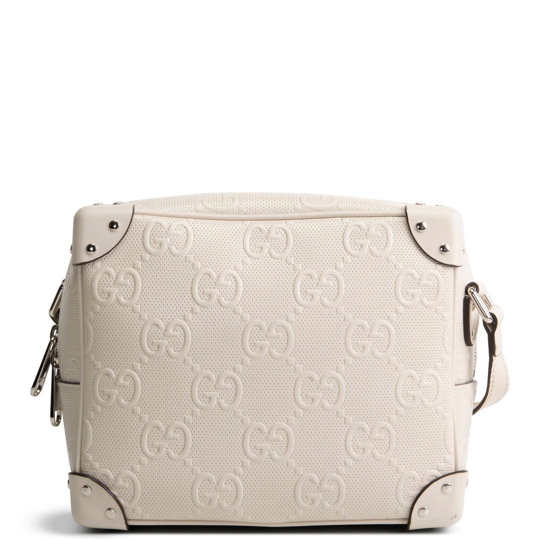 GUCCI Jumbo GG Embossed Soft Trunk Messenger Bag - Mystic White OUTLET FINAL SALE