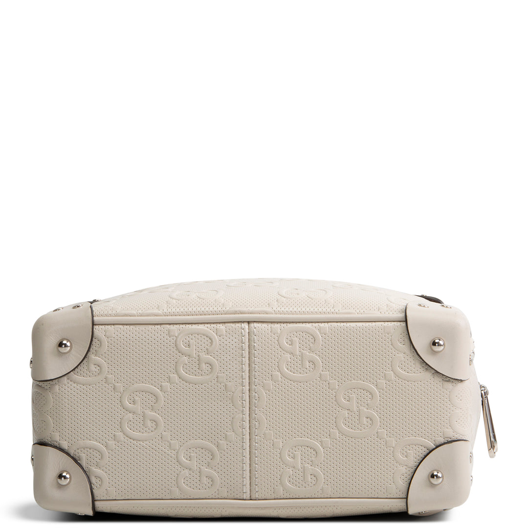 GUCCI Jumbo GG Embossed Soft Trunk Messenger Bag - Mystic White OUTLET FINAL SALE