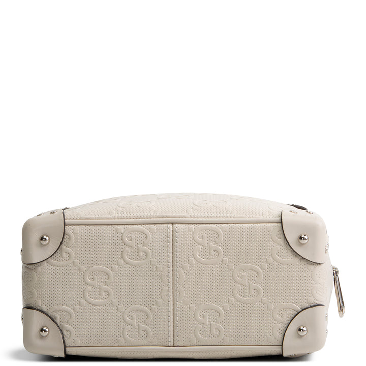 GUCCI Jumbo GG Embossed Soft Trunk Messenger Bag - Mystic White OUTLET FINAL SALE