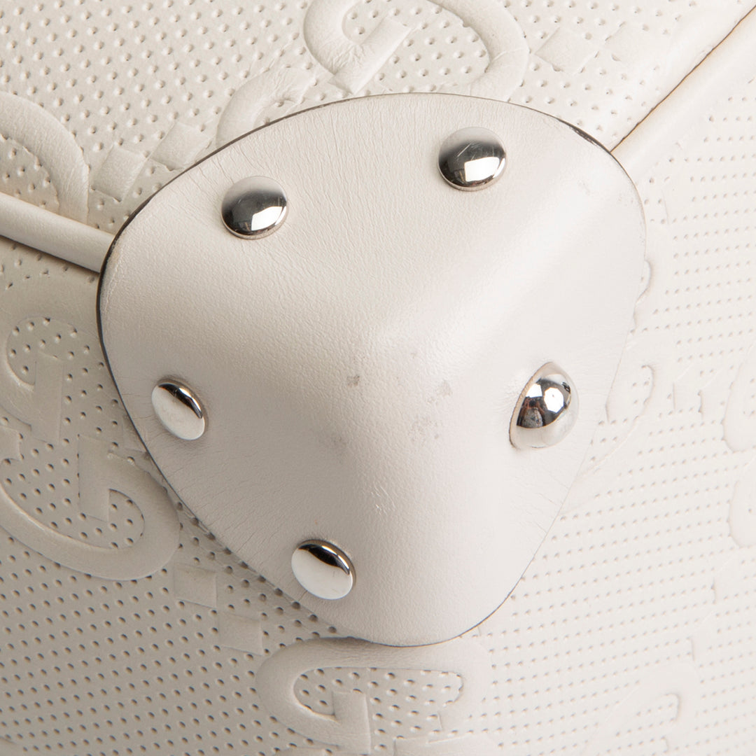 GUCCI Jumbo GG Embossed Soft Trunk Messenger Bag - Mystic White OUTLET FINAL SALE