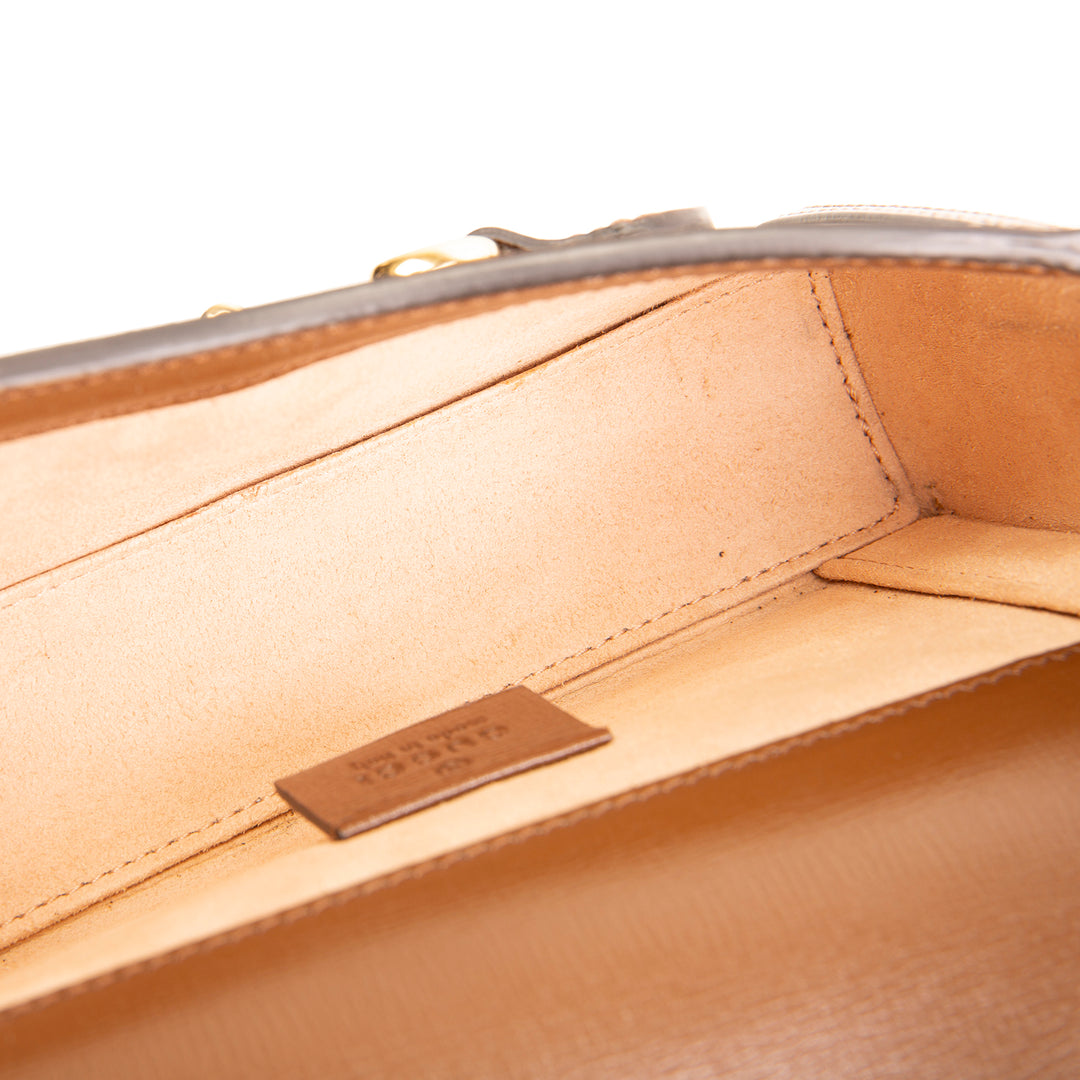 GUCCI GG Supreme Mini Horsebit 1955 Shoulder Bag - Beige & Ebony