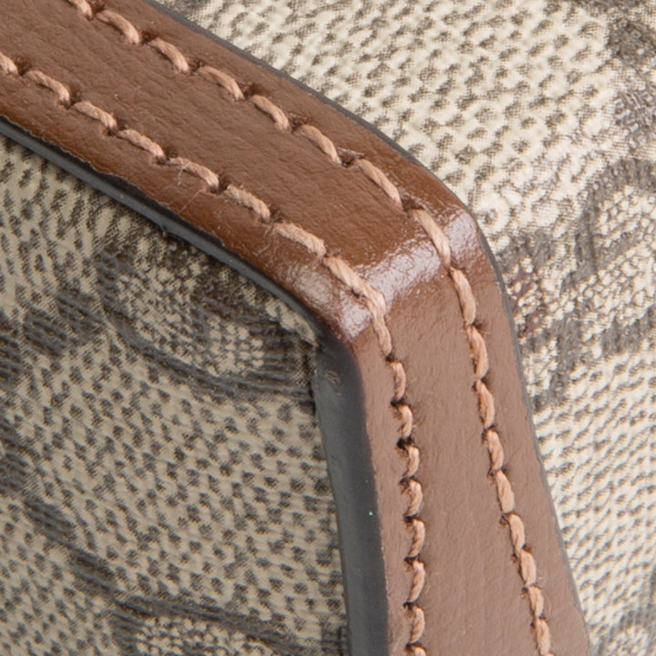 GUCCI GG Supreme Mini Horsebit 1955 Shoulder Bag - Beige & Ebony