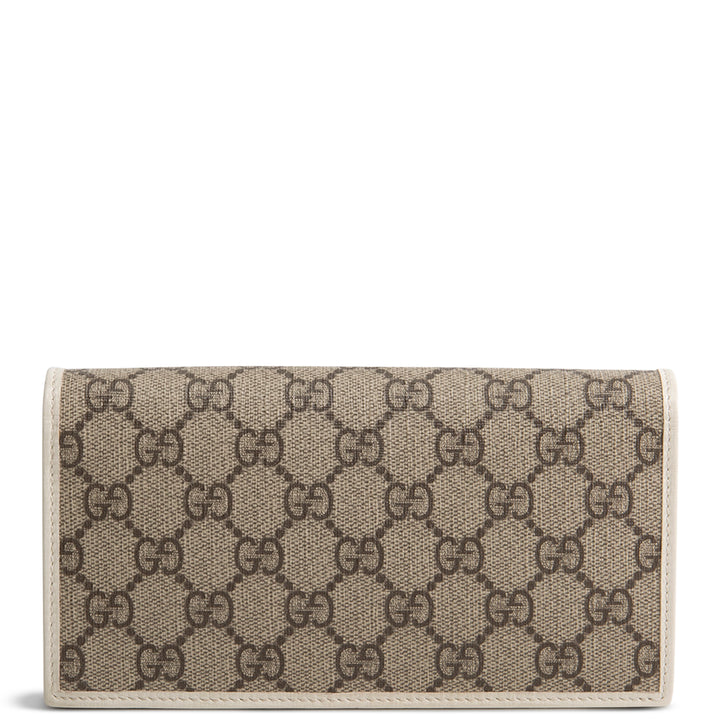 GUCCI GG Supreme Horsebit Wallet on Chain - Cream