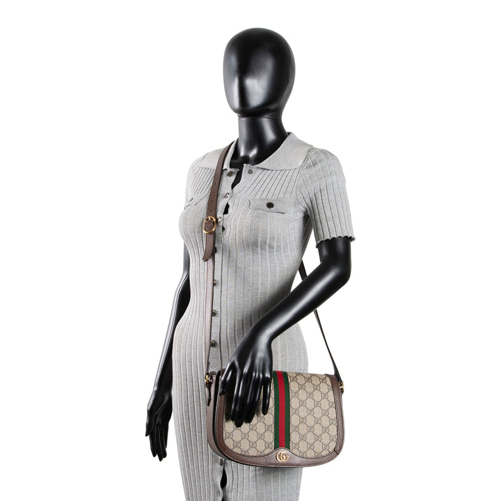 GUCCI GG Supreme Ophidia Small Flap Shoulder Bag