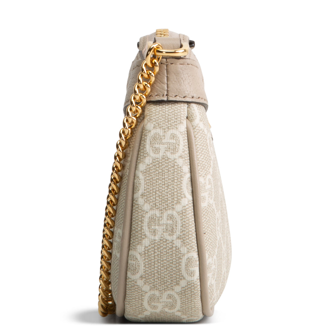 GUCCI GG Supreme Ophidia Mini Pochette - Cream