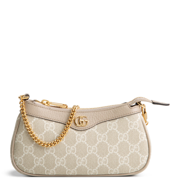 GUCCI GG Supreme Ophidia Mini Pochette - Cream