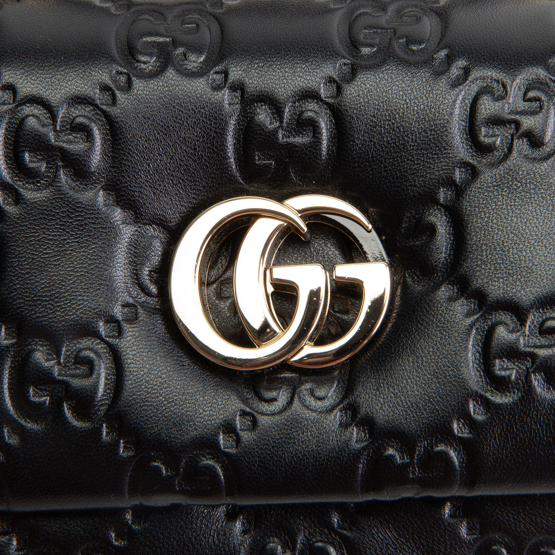 GUCCI GG Embossed Double G Milano Bag - Black