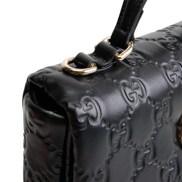 GUCCI GG Embossed Double G Milano Bag - Black