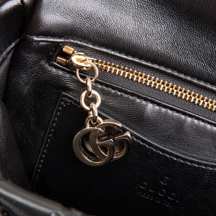 GUCCI GG Embossed Double G Milano Bag - Black