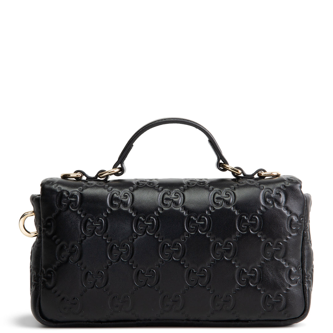 GUCCI GG Embossed Double G Milano Bag - Black