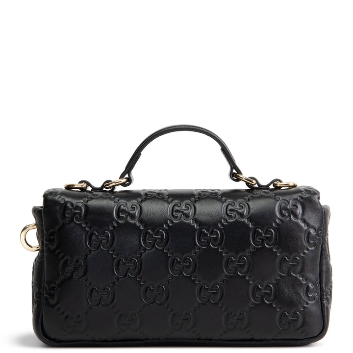 GUCCI GG Embossed Double G Milano Bag - Black