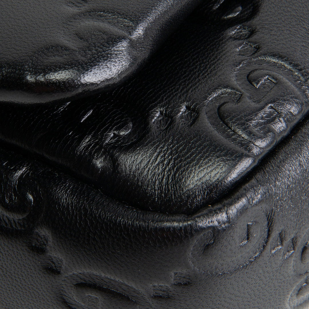 GUCCI GG Embossed Double G Milano Bag - Black