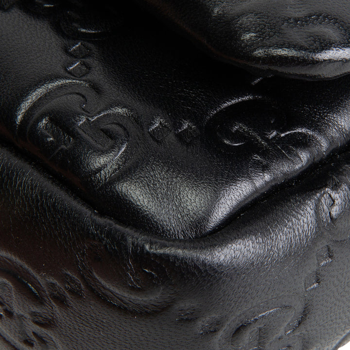 GUCCI GG Embossed Double G Milano Bag - Black