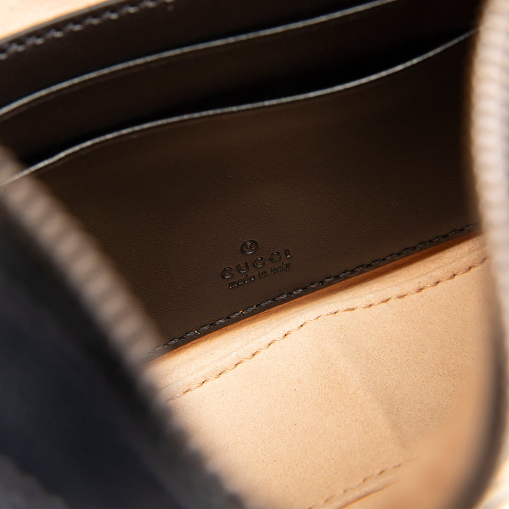 GUCCI Leather Marmont Half Moon Hobo - Black