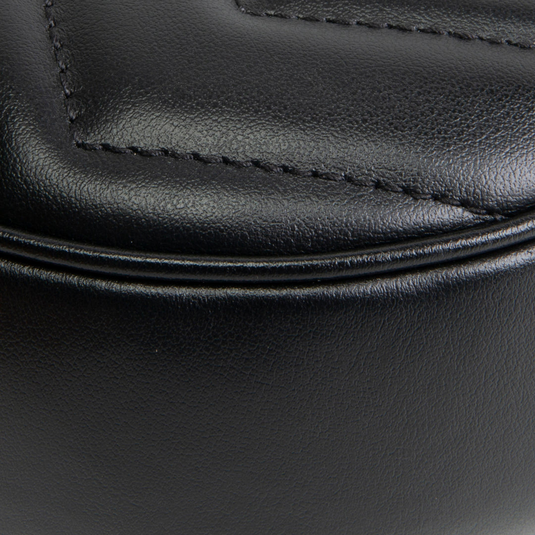 GUCCI Leather Marmont Half Moon Hobo - Black
