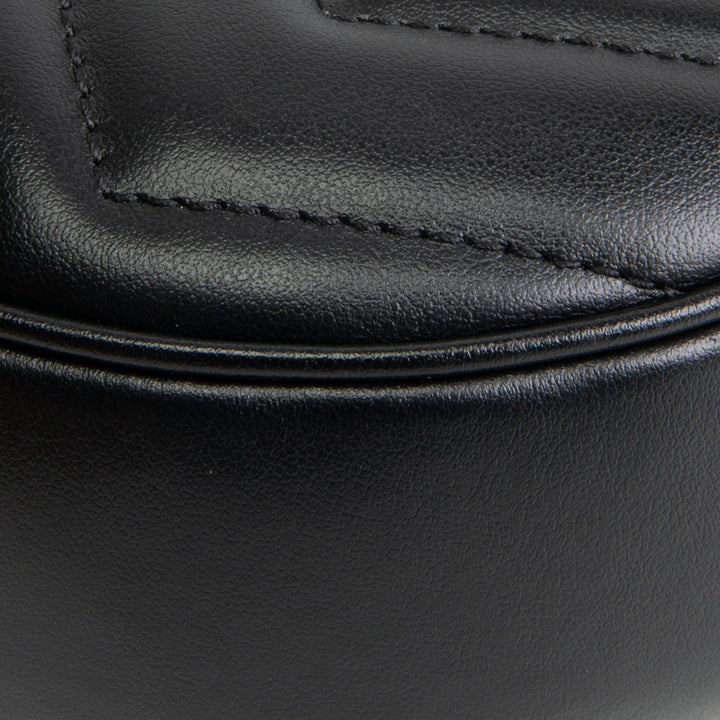 GUCCI Leather Marmont Half Moon Hobo - Black