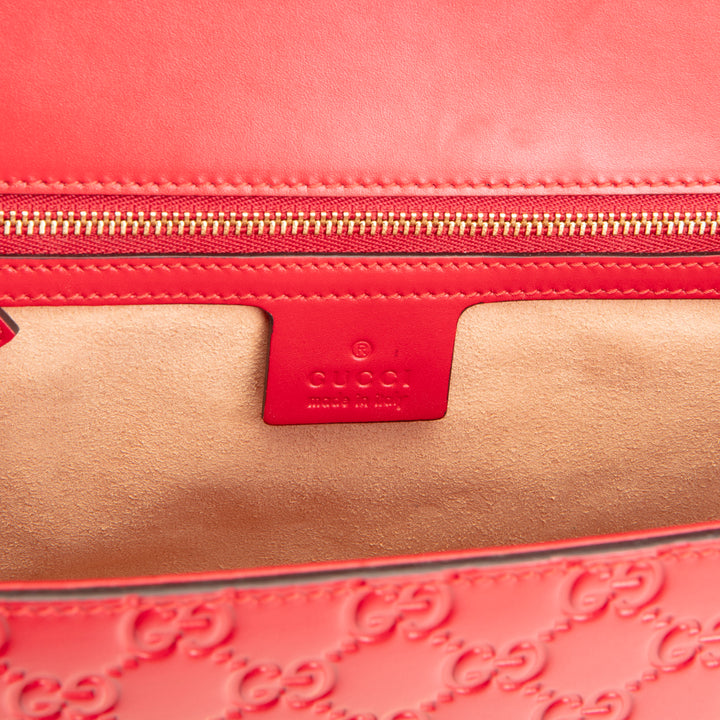 GUCCI Guccissima Medium Padlock Shoulder Bag - Red