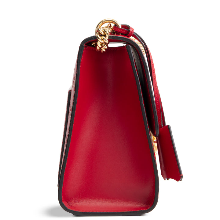 GUCCI Guccissima Medium Padlock Shoulder Bag - Red