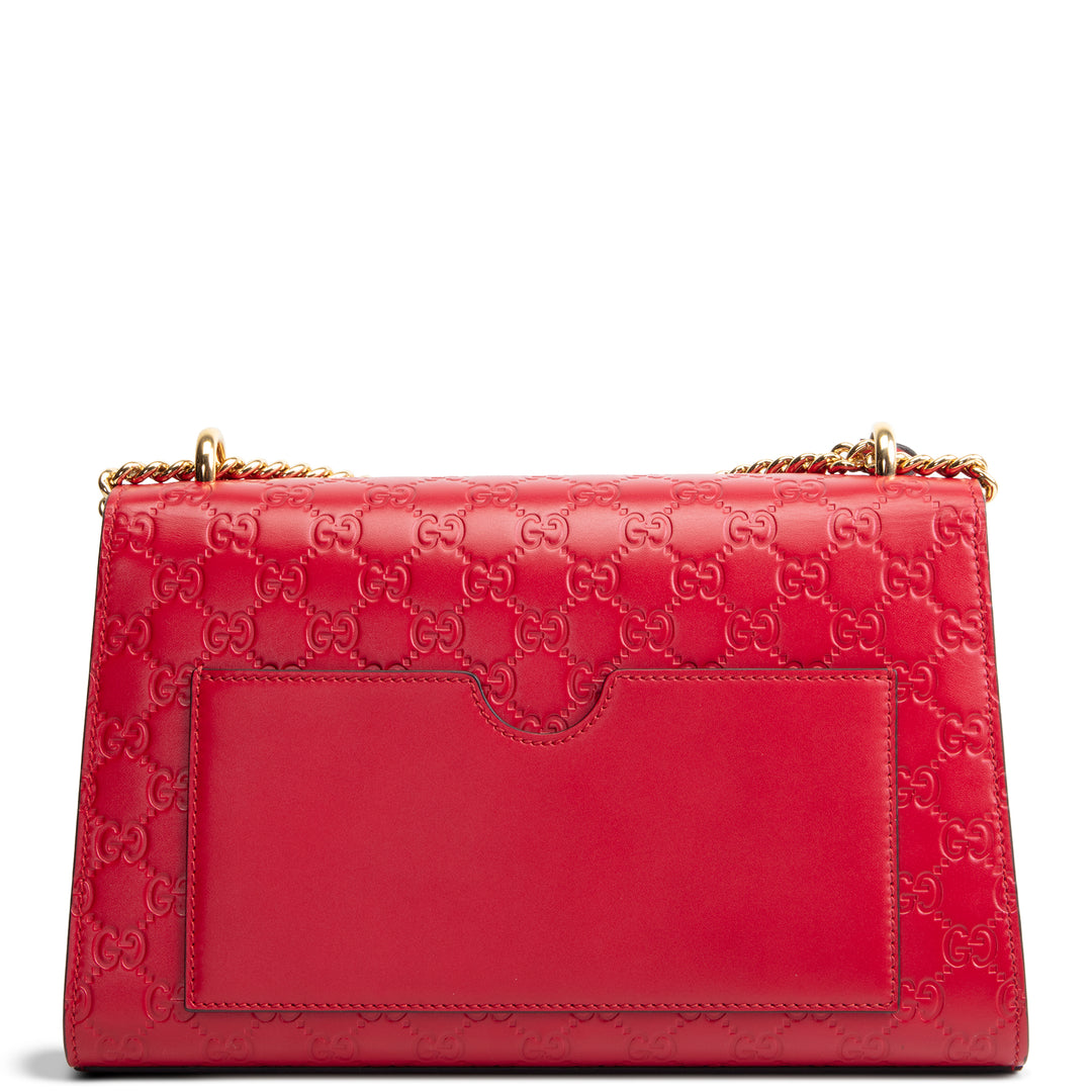 GUCCI Guccissima Medium Padlock Shoulder Bag - Red