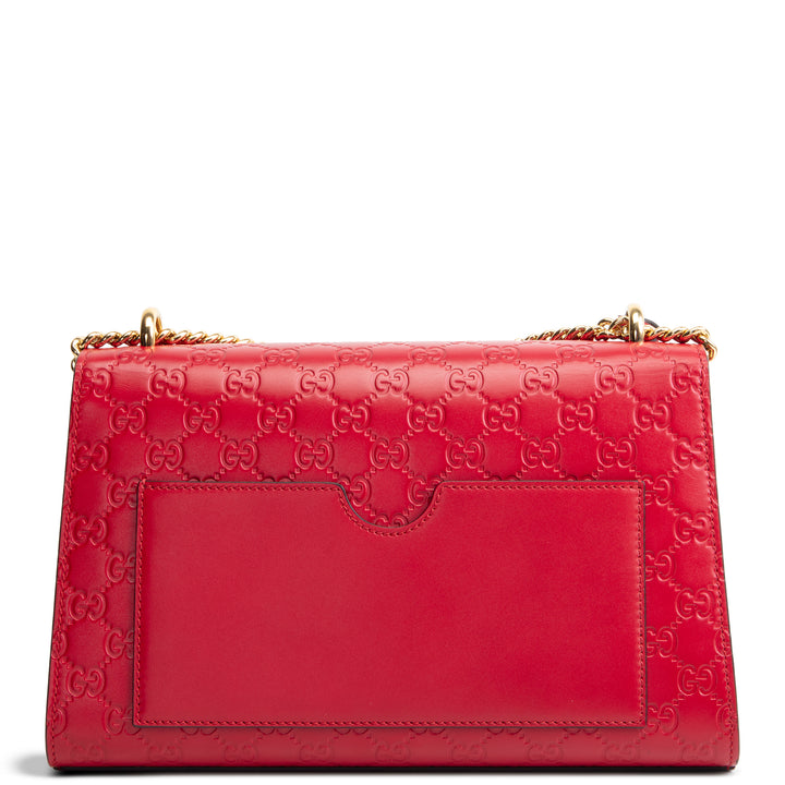 GUCCI Guccissima Medium Padlock Shoulder Bag - Red