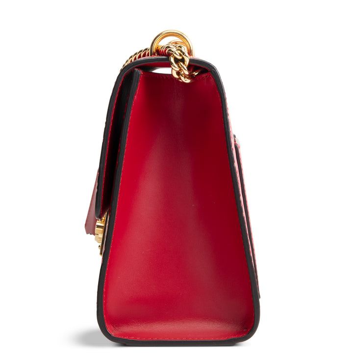 GUCCI Guccissima Medium Padlock Shoulder Bag - Red