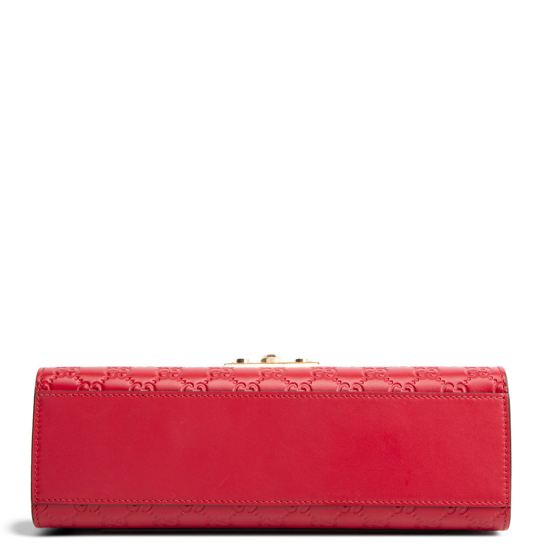 GUCCI Guccissima Medium Padlock Shoulder Bag - Red