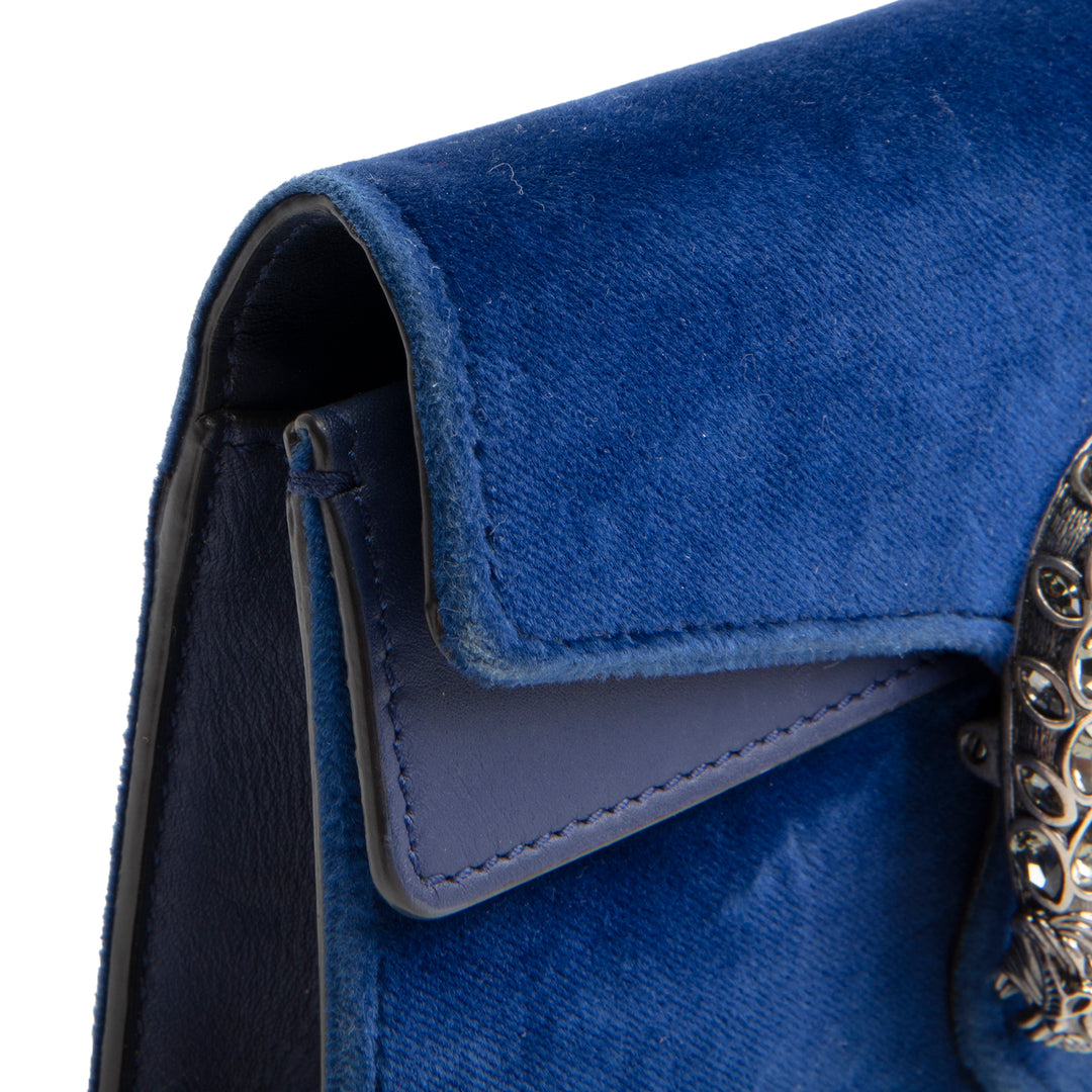 GUCCI Velvet Dionysus Crystal Super Mini - Blue OUTLET FINAL SALE