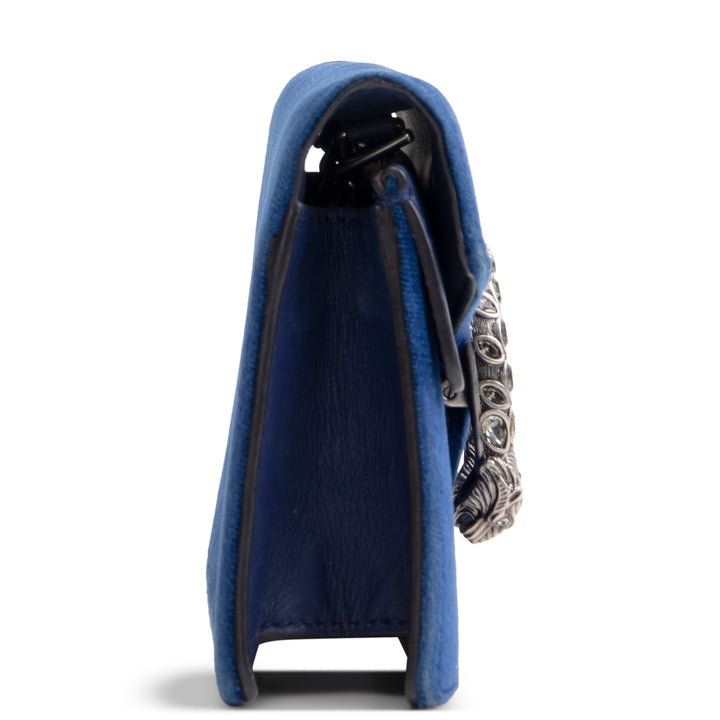 GUCCI Velvet Dionysus Crystal Super Mini - Blue OUTLET FINAL SALE