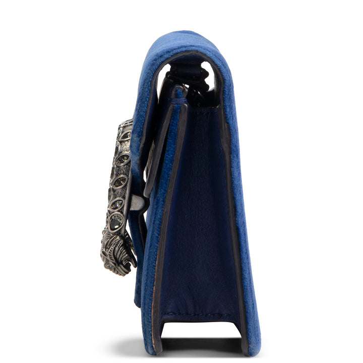 GUCCI Velvet Dionysus Crystal Super Mini - Blue OUTLET FINAL SALE