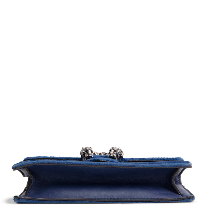 GUCCI Velvet Dionysus Crystal Super Mini - Blue OUTLET FINAL SALE