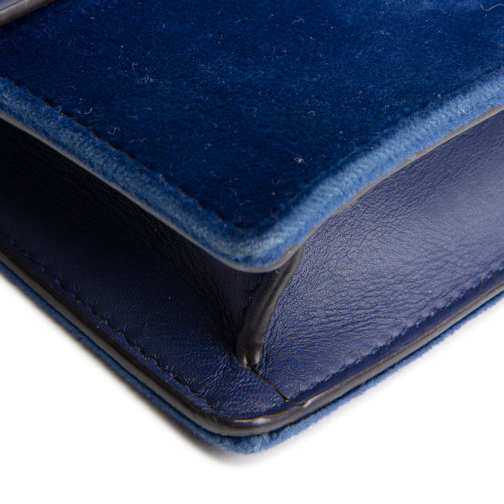 GUCCI Velvet Dionysus Crystal Super Mini - Blue OUTLET FINAL SALE