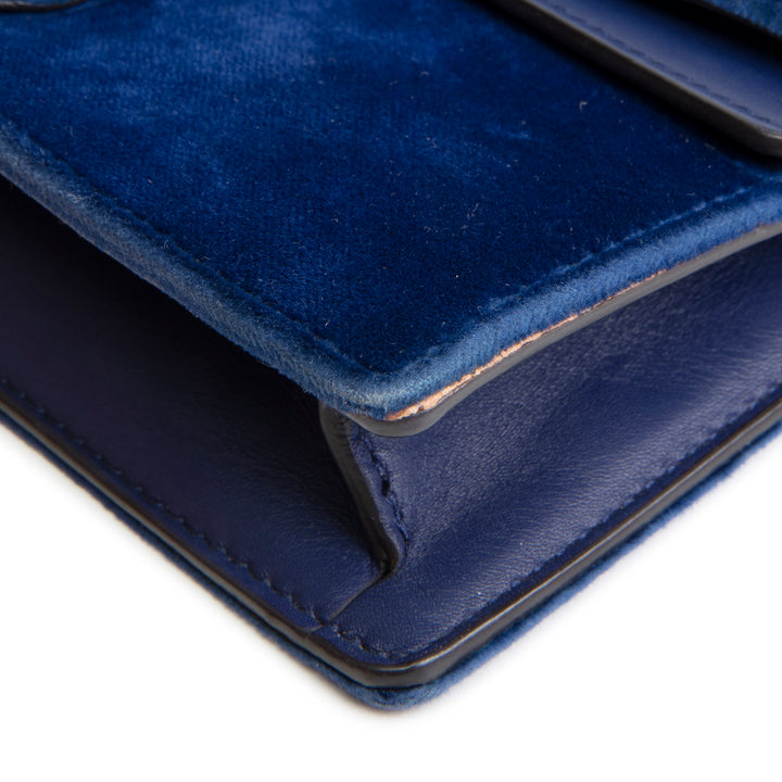 GUCCI Velvet Dionysus Crystal Super Mini - Blue OUTLET FINAL SALE