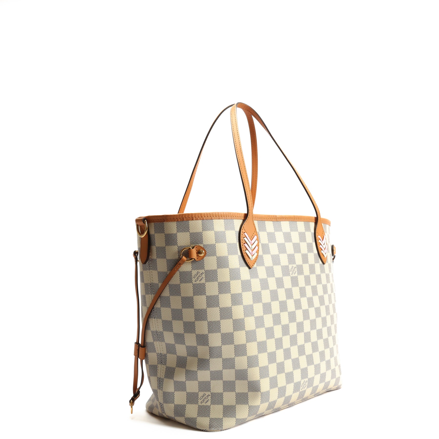 Louis Vuitton Neverfull MM Tote Bag Damier Azur Canvas With Braided St -  Praise To Heaven