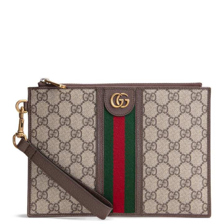 GUCCI GG Supreme Ophidia Wristlet Pouch