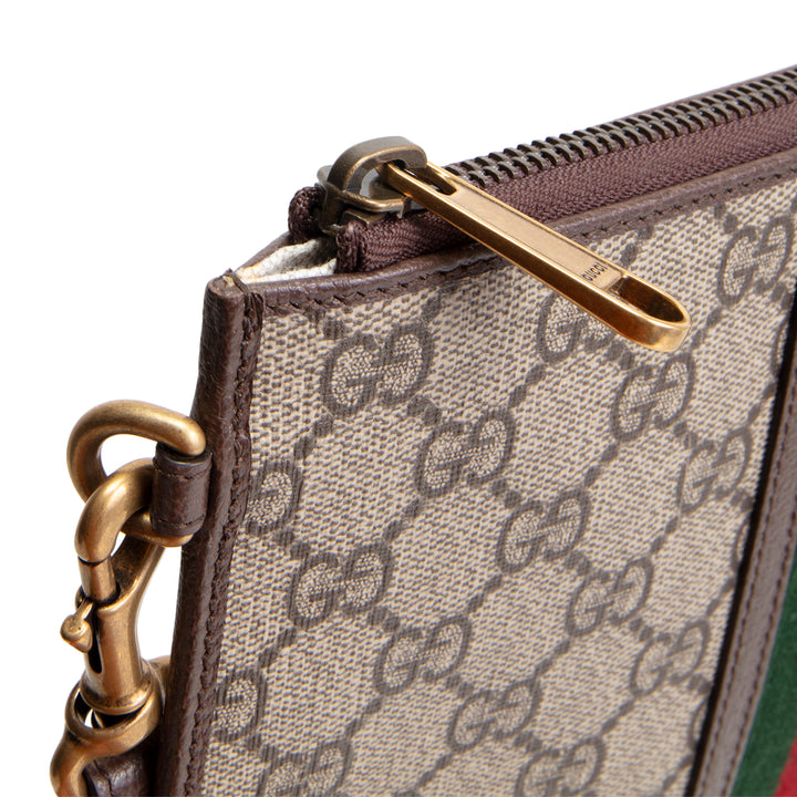 GUCCI GG Supreme Ophidia Wristlet Pouch