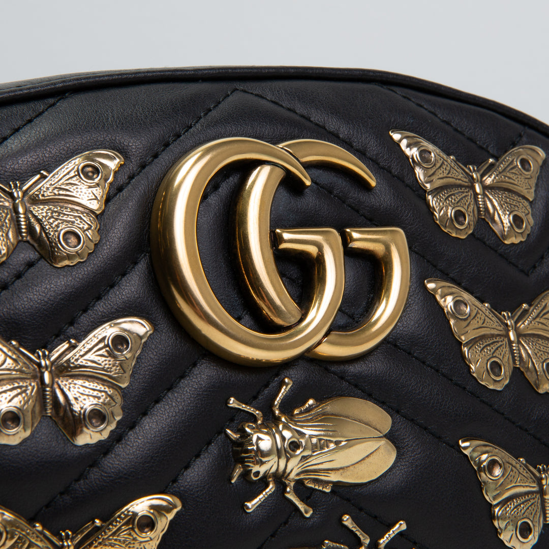 GUCCI GG Marmont Animalier Belt Bag -Black