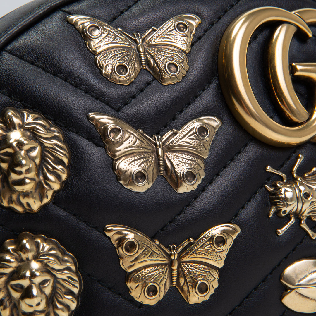 GUCCI GG Marmont Animalier Belt Bag -Black