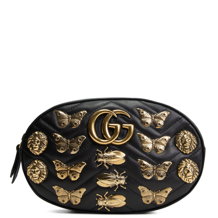 GUCCI GG Marmont Animalier Belt Bag -Black